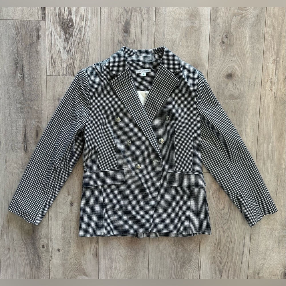 Free Assembly Women's Black and White Checkered Blazer Jacket
